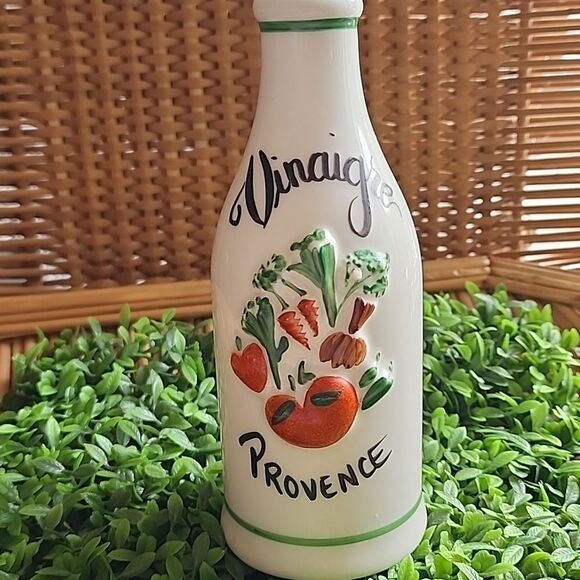 Vintage REVOL La Porcelain Vinaigre Provence Embossed Vegetable Bottle - Picture 2 of 6